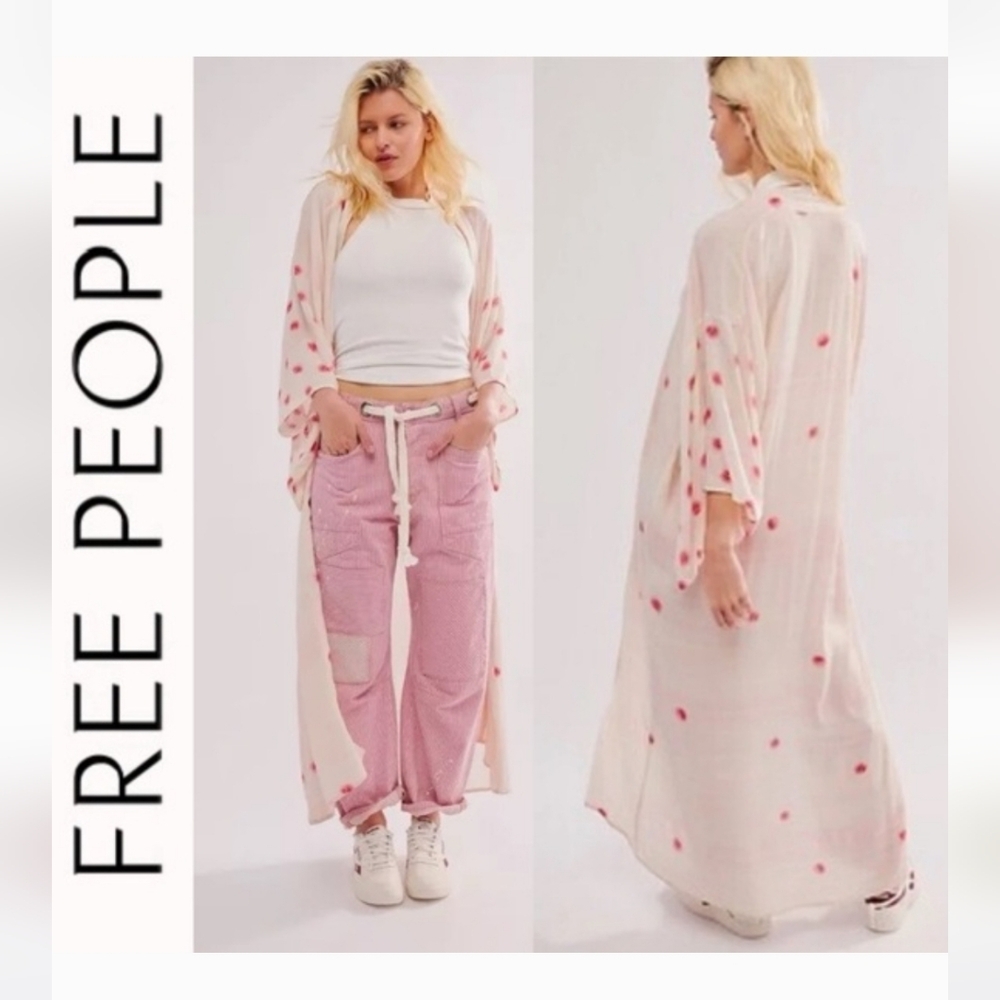 Free People Laurel Canyon Kimono In Rose Combo